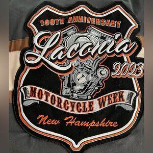 Laconia Motorcycle Week 100th Anniversary Short Sleeve Button-Up Collar Shirt
